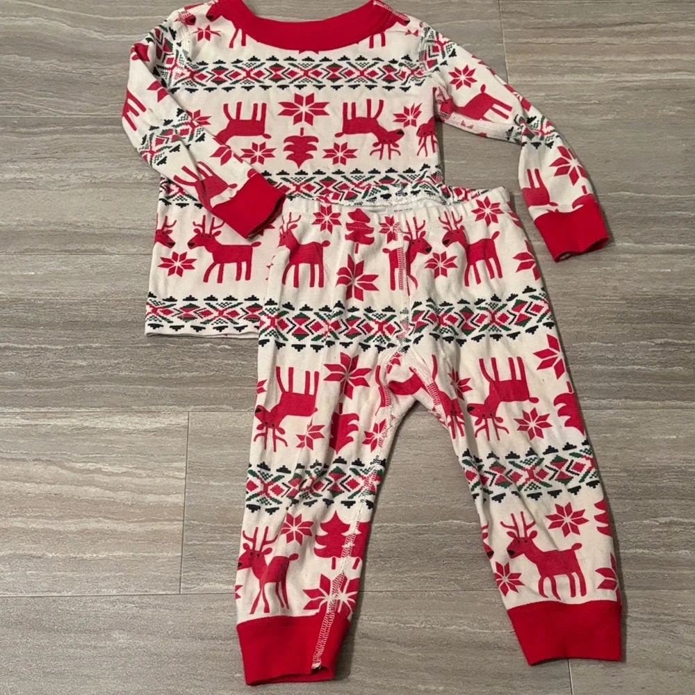 Hanna Andersson Dear Deer Red HannaJams Unisex Pajama Set